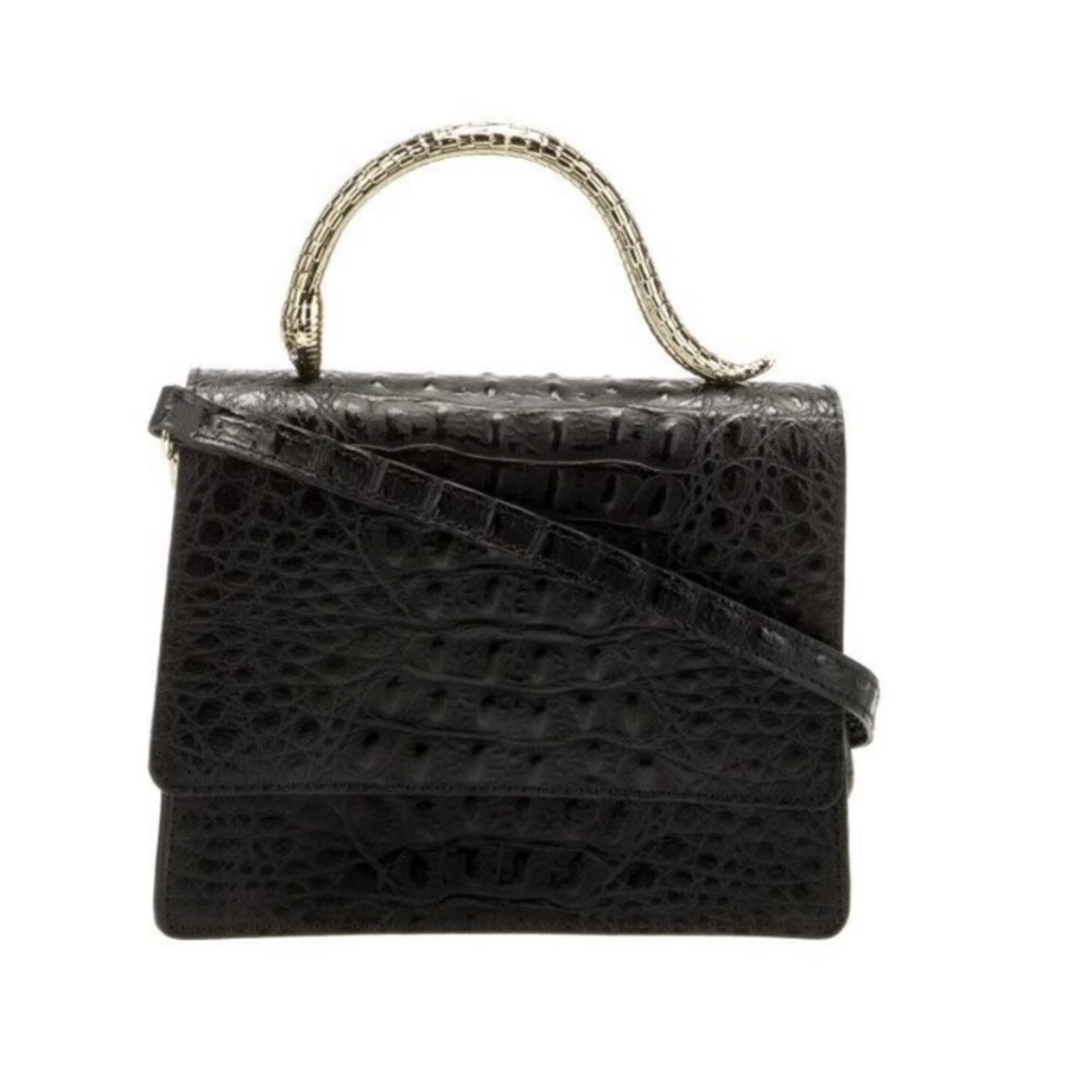 House Of Harlow 1960 Leather Croc Embossed Snake Handle Crossbody Bag NWOT